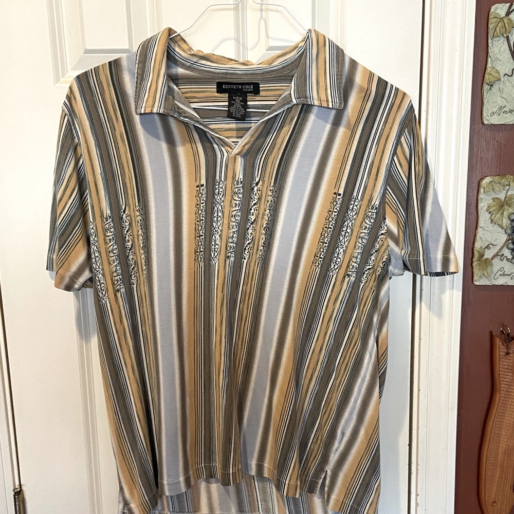 Men’s retro style pullover shirt sleeved shirt